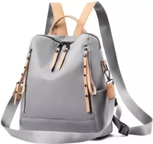 Small 5 L Fashion Stone Pattern Leather Backpack | Travel Bag For Women  (Grey)