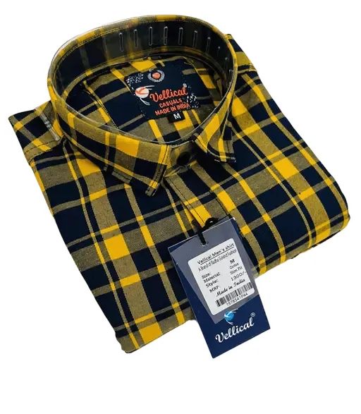 Vellical Men Slim Fit Checkered Spread Collar Casual Shirt | Check