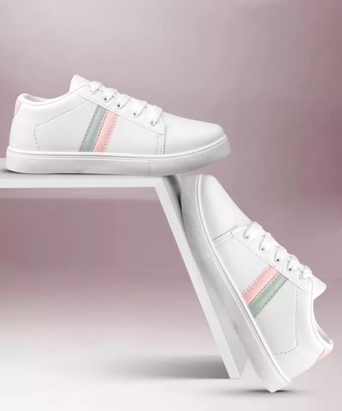 Kraasa INFINITY Sneakers Shoes For Women (White) green okra mall