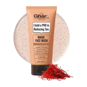 Ghar Soaps Magic Tan Removal, Skin Brightening & Radiant Glow Face Wash With Sandalwood, Saffron, Coconut Oil & Goat milk (100 ml)